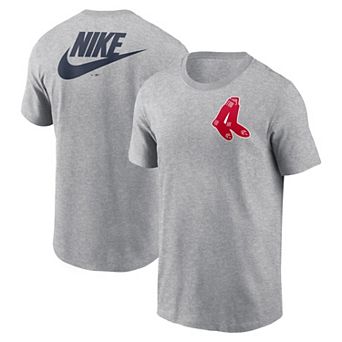 Men's Nike Heather Gray Boston Red Sox Cooperstown Collection Large Logo 2-Hit T-Shirt
