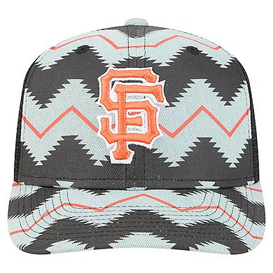 Men's New Era Denim/Black San Francisco Giants Aztec Denim 9SEVENTY Adjustable Hat