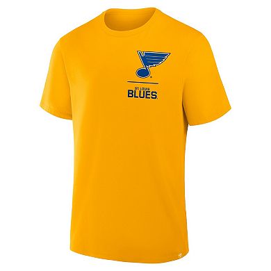 Men's Fanatics Gold St. Louis Blues Crash The Net Legacy T-Shirt