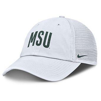Men's Nike White Michigan State Spartans Club Campus Trucker Adjustable Hat