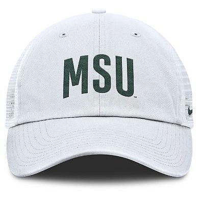 Men's Nike White Michigan State Spartans Club Campus Trucker Adjustable Hat