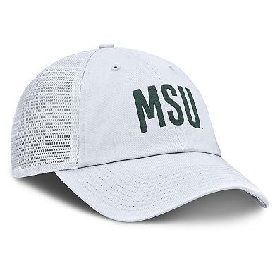 Men's Nike White Michigan State Spartans Club Campus Trucker Adjustable Hat