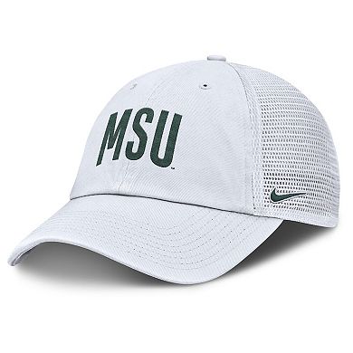 Men's Nike White Michigan State Spartans Club Campus Trucker Adjustable Hat