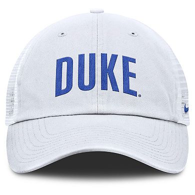 Men's Nike White Duke Blue Devils Club Campus Trucker Adjustable Hat