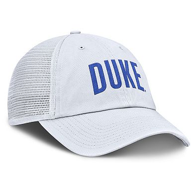 Men's Nike White Duke Blue Devils Club Campus Trucker Adjustable Hat