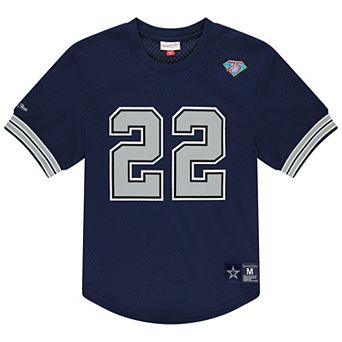 Men's Mitchell & Ness Emmitt Smith Navy Dallas Cowboys Retired Player Name & Number Mesh T-Shirt