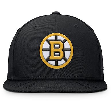 Men's Fanatics Black Boston Bruins Primary Logo Snapback Hat