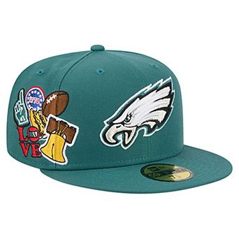 Men's New Era Midnight Green Philadelphia Eagles Group Chat 59FIFTY Fitted Hat
