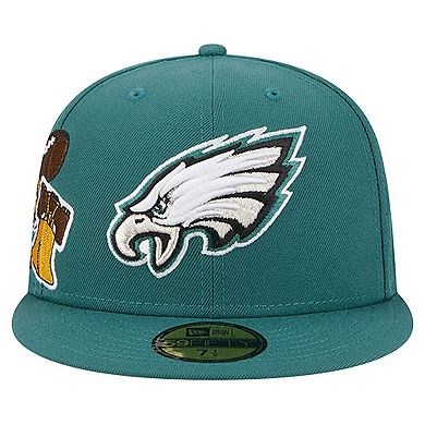 Men's New Era Midnight Green Philadelphia Eagles Group Chat 59FIFTY Fitted Hat