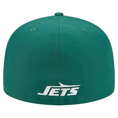 Men's New Era Green New York Jets Overlap Wordmark 59FIFTY Fitted Hat
