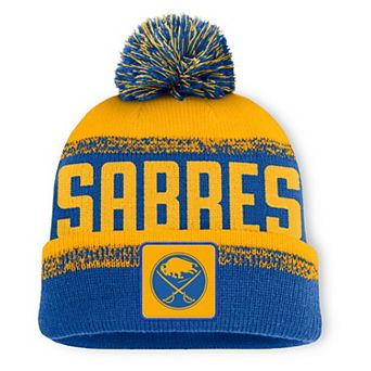 Men's Fanatics Royal/Gold Buffalo Sabres Fundamentals Thrive Cuffed Knit Hat with Pom