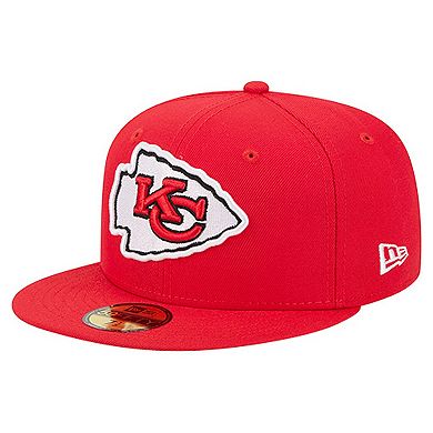 Men's New Era Red Kansas City Chiefs Group Chat 59FIFTY Fitted Hat
