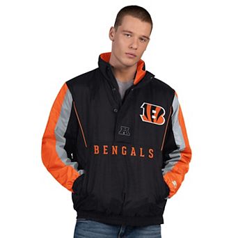 Men's Starter Black Cincinnati Bengals Thursday Night Gridiron Half-Zip Jacket
