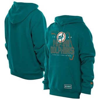 Men's New Era Aqua Miami Dolphins Combine Authentic Local State Throwback Hoodie