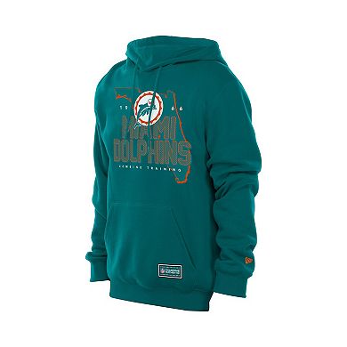 Men's New Era Aqua Miami Dolphins Combine Authentic Local State Throwback Hoodie
