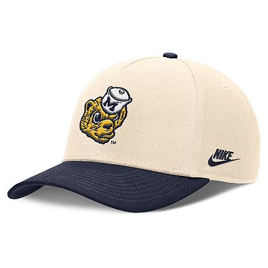 Men's Nike Natural/Navy Michigan Wolverines Academic Rise Dri-FIT Adjustable Hat