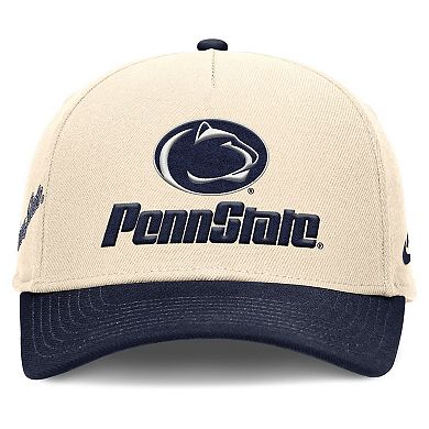 Men's Nike Natural/Navy Penn State Nittany Lions Academic Rise Dri-FIT Adjustable Hat