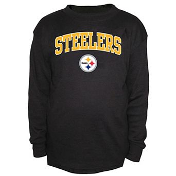 Men's Fanatics Black Pittsburgh Steelers Big & Tall Thermal Long Sleeve Crew Neck T-Shirt