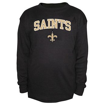 Men's Fanatics Black New Orleans Saints Big & Tall Thermal Long Sleeve Crew Neck T-Shirt