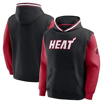 Men's Fanatics Black/Red Miami Heat Half Court Shot Clock Fastbreak Hoodie