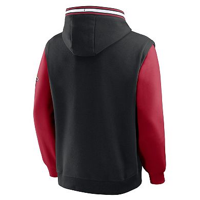 Men's Fanatics Black/Red Miami Heat Half Court Shot Clock Fastbreak Hoodie