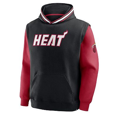 Men's Fanatics Black/Red Miami Heat Half Court Shot Clock Fastbreak Hoodie