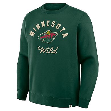Men's Fanatics Green Minnesota Wild Stickler Sweatshirt