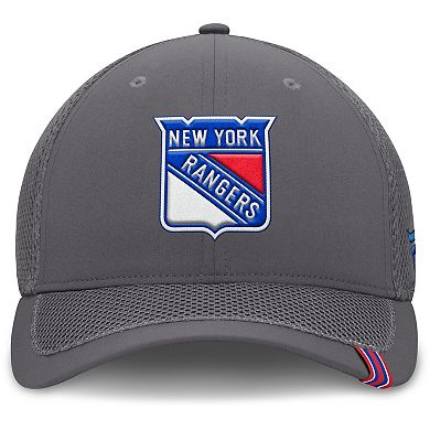 Men's Fanatics Gray New York Rangers Clincher Team Stripes Flex Hat