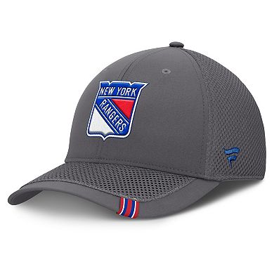 Men's Fanatics Gray New York Rangers Clincher Team Stripes Flex Hat