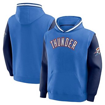 Men's Fanatics Blue/Navy Oklahoma City Thunder Half Court Shot Clock Fastbreak Hoodie
