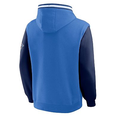 Men's Fanatics Blue/Navy Oklahoma City Thunder Half Court Shot Clock Fastbreak Hoodie