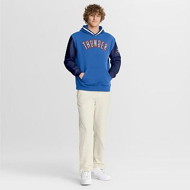 Men's Fanatics Blue/Navy Oklahoma City Thunder Half Court Shot Clock Fastbreak Hoodie