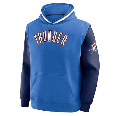 Men's Fanatics Blue/Navy Oklahoma City Thunder Half Court Shot Clock Fastbreak Hoodie