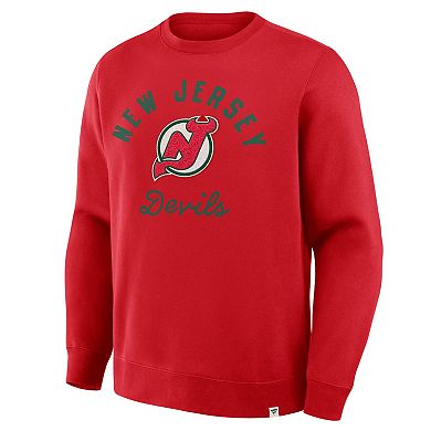Men's Fanatics Red New Jersey Devils Vintage Stickler Sweatshirt