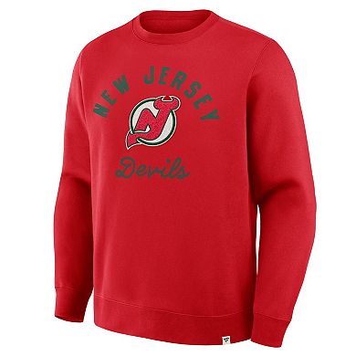 Men's Fanatics Red New Jersey Devils Vintage Stickler Sweatshirt