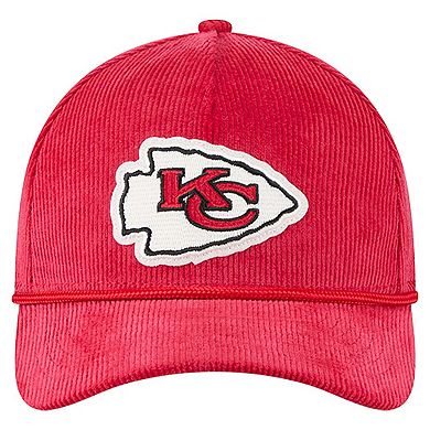 Men's New Era Red Kansas City Chiefs Cord Corduroy 9FORTY A-Frame Adjustable Hat