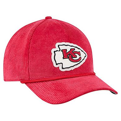 Men's New Era Red Kansas City Chiefs Cord Corduroy 9FORTY A-Frame Adjustable Hat