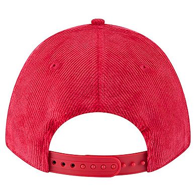 Men's New Era Red Kansas City Chiefs Cord Corduroy 9FORTY A-Frame Adjustable Hat