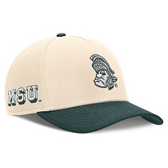 Men's Nike Natural/Green Michigan State Spartans Academic Rise Dri-FIT Adjustable Hat