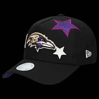 Women's New Era Black Baltimore Ravens Stardom A-Frame 9FORTY Adjustable Hat