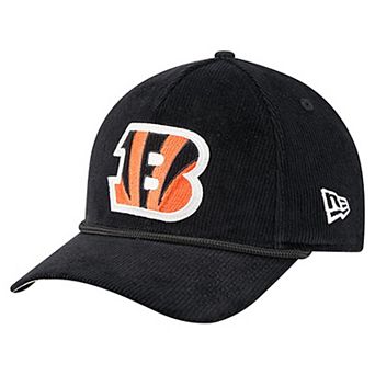 Men's New Era Black Cincinnati Bengals Cord Corduroy 9FORTY A-Frame Adjustable Hat