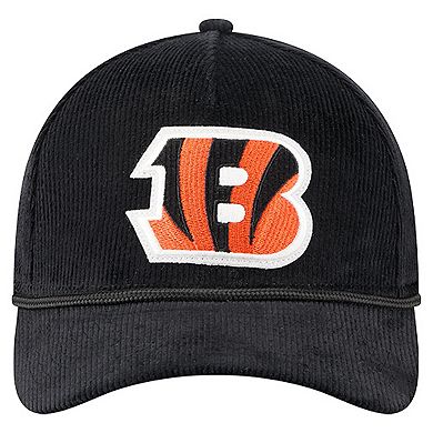Men's New Era Black Cincinnati Bengals Cord Corduroy 9FORTY A-Frame Adjustable Hat