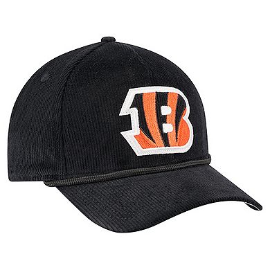 Men's New Era Black Cincinnati Bengals Cord Corduroy 9FORTY A-Frame Adjustable Hat