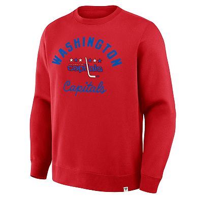 Men's Fanatics Red Washington Capitals Vintage Stickler Sweatshirt