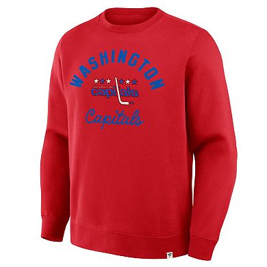 Men's Fanatics Red Washington Capitals Vintage Stickler Sweatshirt