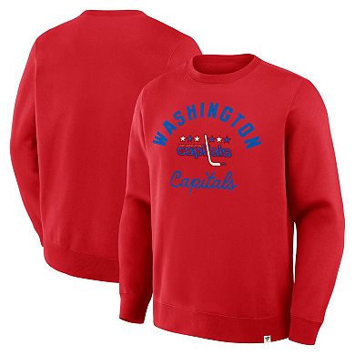 Men's Fanatics Red Washington Capitals Vintage Stickler Sweatshirt