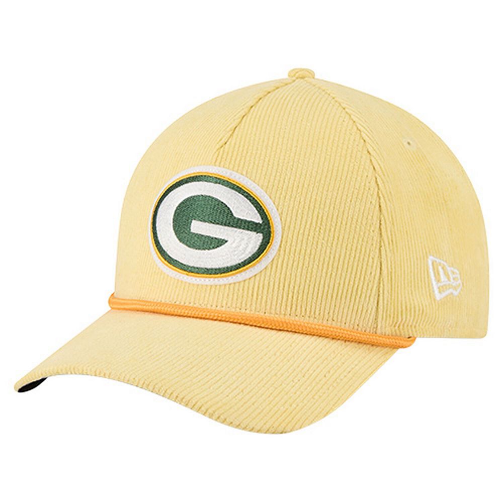 Men's New Era Gold Green Bay Packers Cord Corduroy 9FORTY A-Frame
