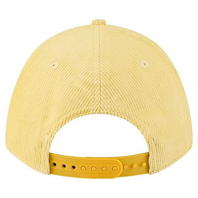Men's New Era Gold Green Bay Packers Cord Corduroy 9FORTY A-Frame Adjustable Hat