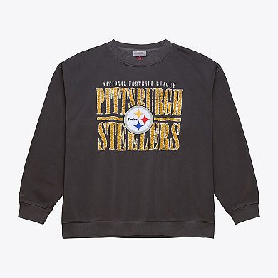 Men's Mitchell & Ness Black Pittsburgh Steelers Downtown Collection Fleece Sweatshirt