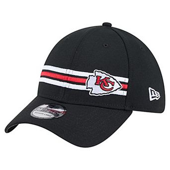 Men's New Era Black Kansas City Chiefs Stripes 39THIRTY Flex Hat